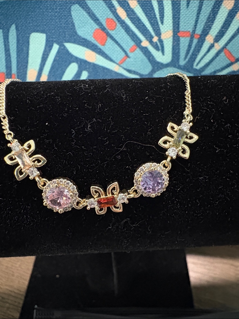 Multi tone gem bracelet in yellow gold Pretty Bird Jewelry